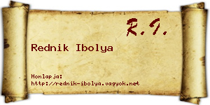 Rednik Ibolya névjegykártya
